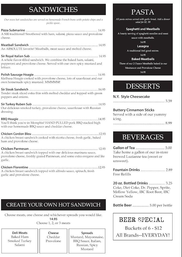 Sir Pizza of Bellevue Menu image 1